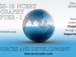 MCQs | Class 10 | Geography | Chapter-1, Resources and Development 