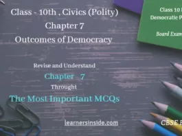 MCQs | Outcomes of Democracy - Class 10 | Chapter-7 | (Social Science)