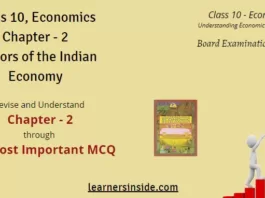 MCQs, Sectors of the Indian Economy - Class 10, Chapter - 2, Social Science (Economics), NCERT