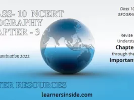 MCQs | Class 10 | Geography | Chapter-3, Water Resources - NCERT